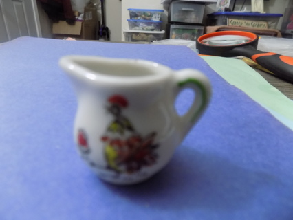 JAPAN Bone China mini pitcher with flowers painted on it 1 inch