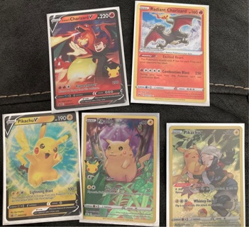 Pokémon Cards- Pikachu and Charizard