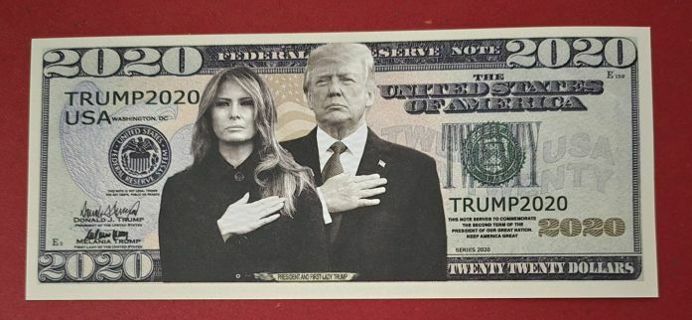 One Melania and Trump 2020 Novelty Paper Dollar