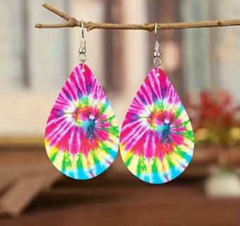 Pastel Tie Dye Dangle Earrings B-10