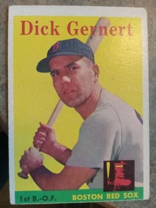 1958 T.C.G. DICK GERNERT BOSTON RED SOX BASEBALL CARD# 38