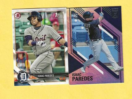 2018 Bowman Prospects Isaac Paredes + 2021 Panini Elite 