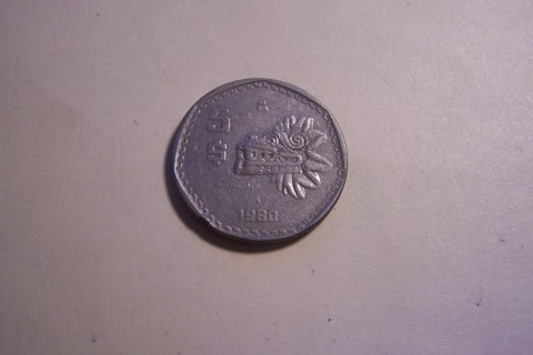 Mexico - 1980 - 5 Pesos Coin - Quetzalcoatl, Mexican Eagle