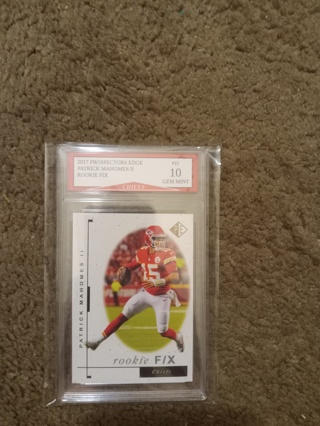 2017 Patrick MaHomes II GEM MT 10 Rookie Card.