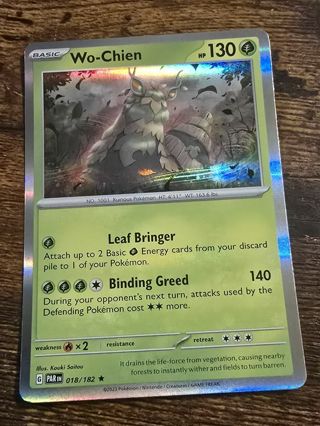 Pokemon Wo-Chien holo rare card 018/182