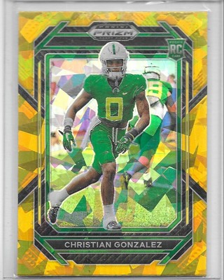 Christian Gonzalez 2023 Prizm DRaft Prizms Gold Ice #174