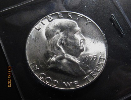 ★★ 1955 FRANKLIN HALF DOLLAR BU ★★ "BETTER DATE" **90% SILVER**