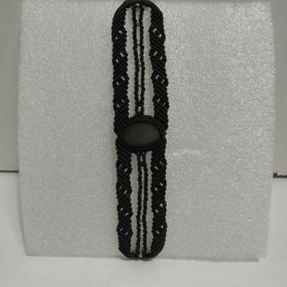 New Black Obsidian stone bracelet. Adjustable sizing. For men or women. Free shipping