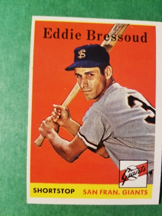  1958 - TOPPS NRMT MINT BASEBALL - CARD NO. 263 - EDDIE BRESSOUD - GIANTS