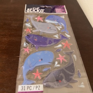 Sticko dimensional whale stickers