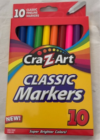 Brand New: 10 “CraZArt Fine Line Markers!  Great For Illustration / Spcl Effects / Class / Crafts