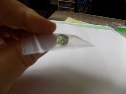 Green crystal rhinestone pave Euro Bead