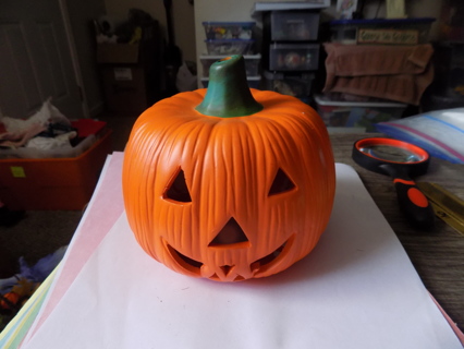 Ceramic 6 inch round Jack-a-Lantern put candle in to light him up