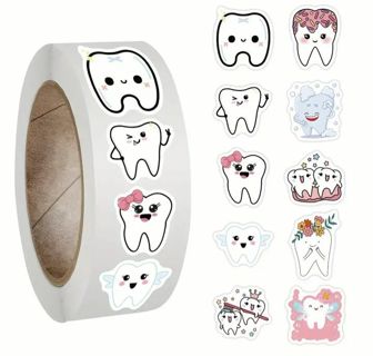 ➡️⭕(10) 1" TOOTH/TEETH STICKERS!!