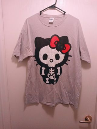 Hello Kitty Skeleton Shirt Sz XL Cute Goth Halloween Women's Girls