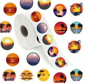 ➡️⭕(10) 1" BEAUTIFUL SCENIC SUNSET STICKERS!! (SET 4 of 4) NATURE SUNRISE LANDSCAPE