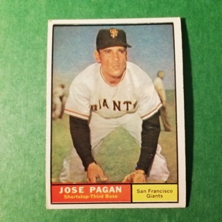 1961 - TOPPS EXMT - NRMT BASEBALL - CARD NO. 279  - JOSE PAGAN - GIANTS