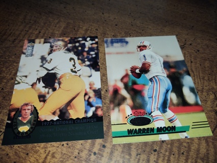 Two card.lot football both veteran quarterbacks Joe Montana and Warren Moon 