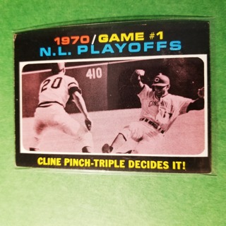 1971 Topps Vintage Baseball Card # 199 - 1970 N.L.PLAYOFFS GAME #1 - EXMT/NRMT 