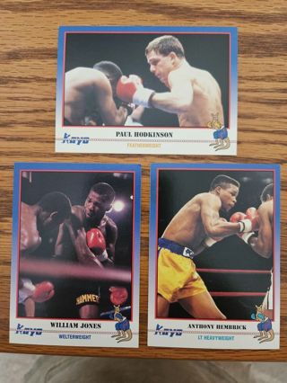 1991 KAYO Boxing trading cards.#228,#229,#230