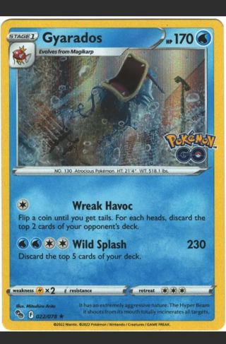 Nm Rare Holo Gyrados Pokemon Go Pokemon card TCG