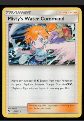 NM Rare Holo Misty's Water Command Pokemon card TCG