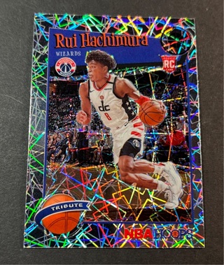 RUI HACHIMURA 2019/20 HOOPS PREMIUM STOCK 300 TRIBUTE ROOKIE LAZER PRIZM 