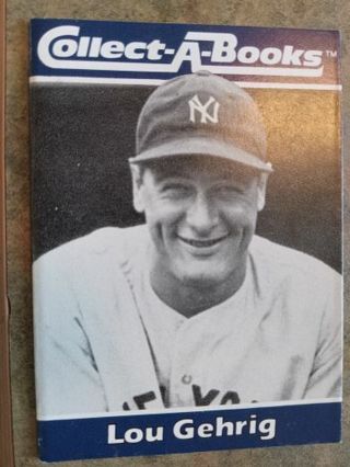 1990 COLLECT A BOOKS LOU GEHRIG NEW YORK YANKEES BASEBALL CARD BOOKLET