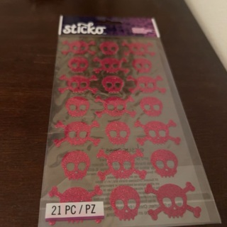 Sticko glitter skull stickers 