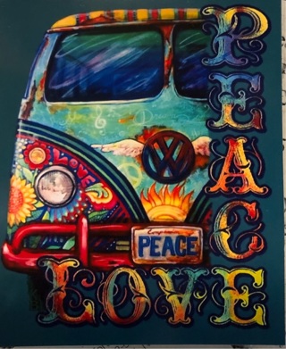 Peace & Live VW Van  - 3 x 4” MAGNET - GIN ONLY