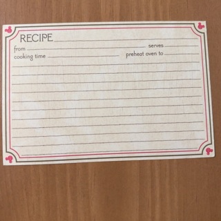 Disney(?) Recipe Cards (A)