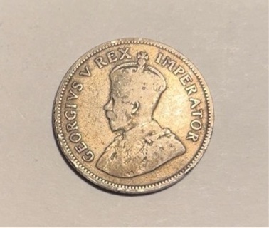 1924 Silver South African 1 Shilling Coin 
