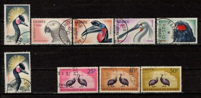 Guinea Stamps with Birds