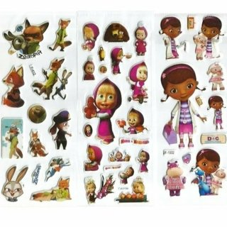 NEW Zootopia Doc McStuffins Masha & The Bear Variety Pack NEW JAPANESE PUFFY Stickers FREE SHIPPING