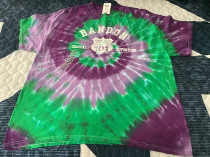 Men XL Purple Green Tye Dye T-Shirt Brand New With Tag