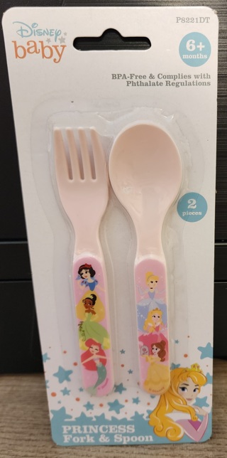 NEW - Disney Baby - Princess Spoon & Fork Set - size 6 months +