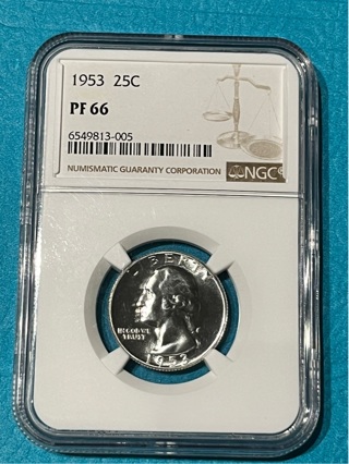  1953 ~NGC PF66 Silver Quarter 