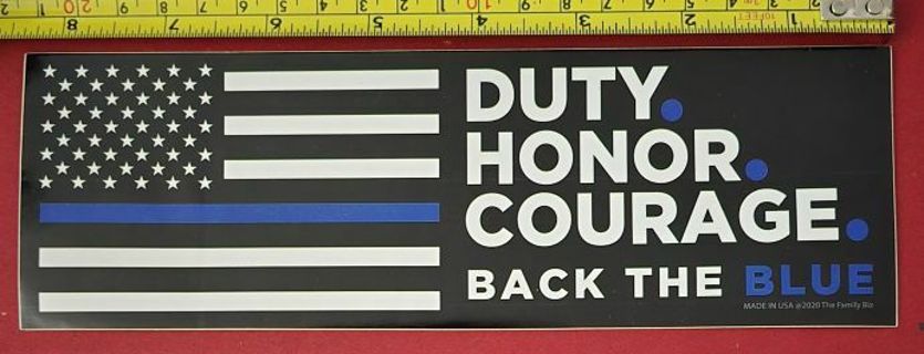 One Duty Honor Courage Back The Blue Sticker