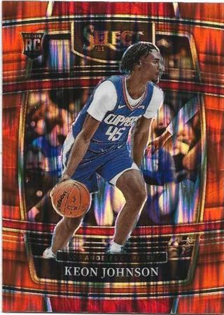 2021-22 SELECT KEON JOHNSON ORANGE FLASH PRIZM REFRACTOR ROOKIE CARD