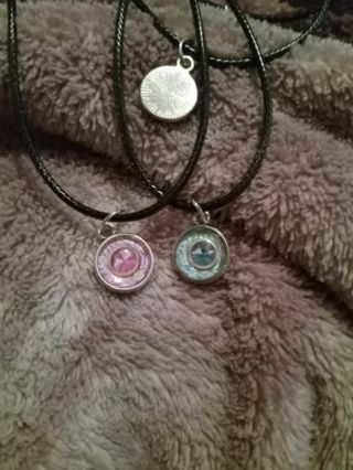 You pick pink or blue charm necklace