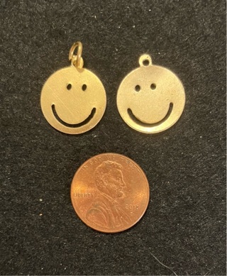 Gold Colored Happy Face Charms