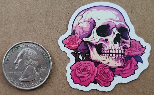 Skull w/ Roses Sticker