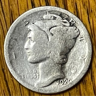 1920 P Silver Mercury Dime Winged Liberty 90% Silver Average Circulated 