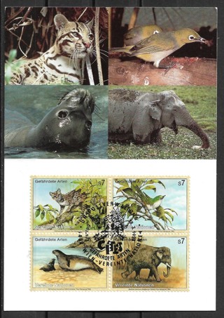 1998 UN, Vienna Sc165a Endangered Species maxi card