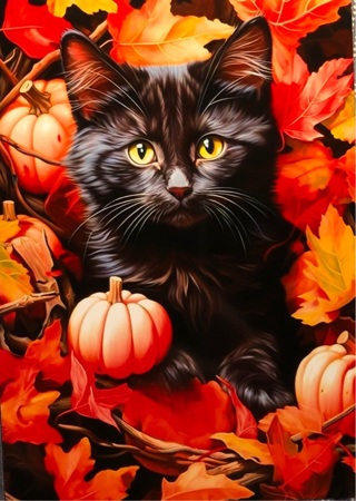 Pumpkin Kitty - 3 x 5” MAGNET - GIN ONLY