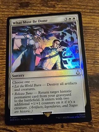 Magic the gathering mtg What Must Be Done foil card Assassins Creed