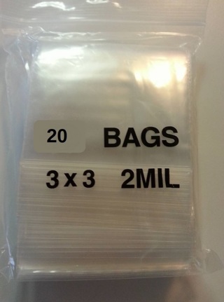 3" x 3" ZIP BAGS - 20 - FREE SHIPPING