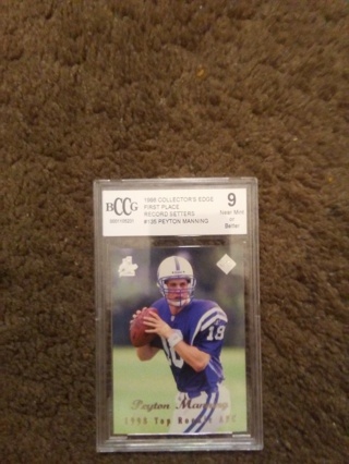 1998 Beckett Graded 9 Peyton Manning Rookie Card.