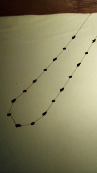 Long faceted Jet, Black necklace , vintage 