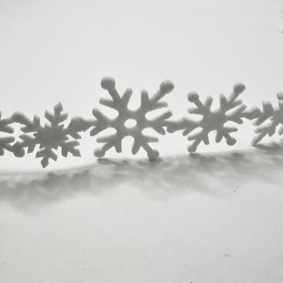 White Felt Snowflake 1.5” Ribbon Trim 